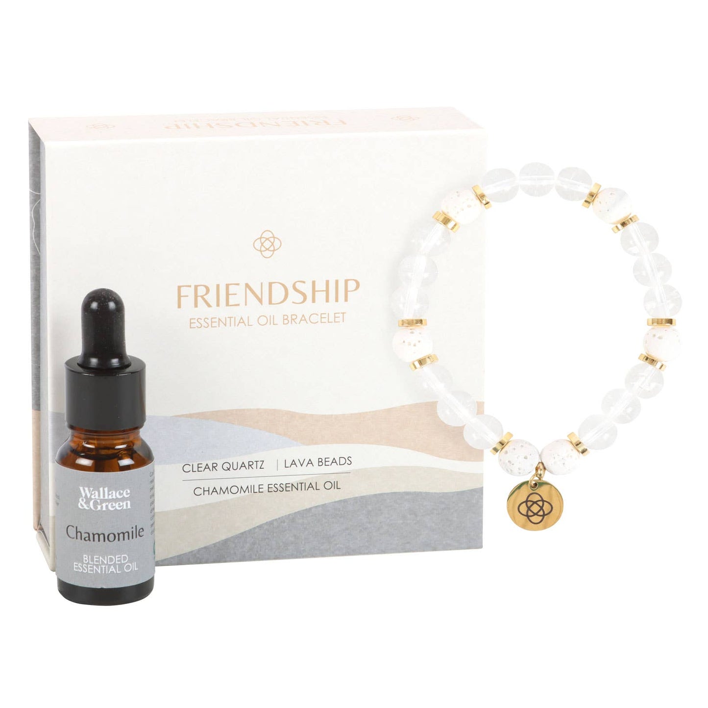 Friendship Clear Quartz Essential Oil Bracelet