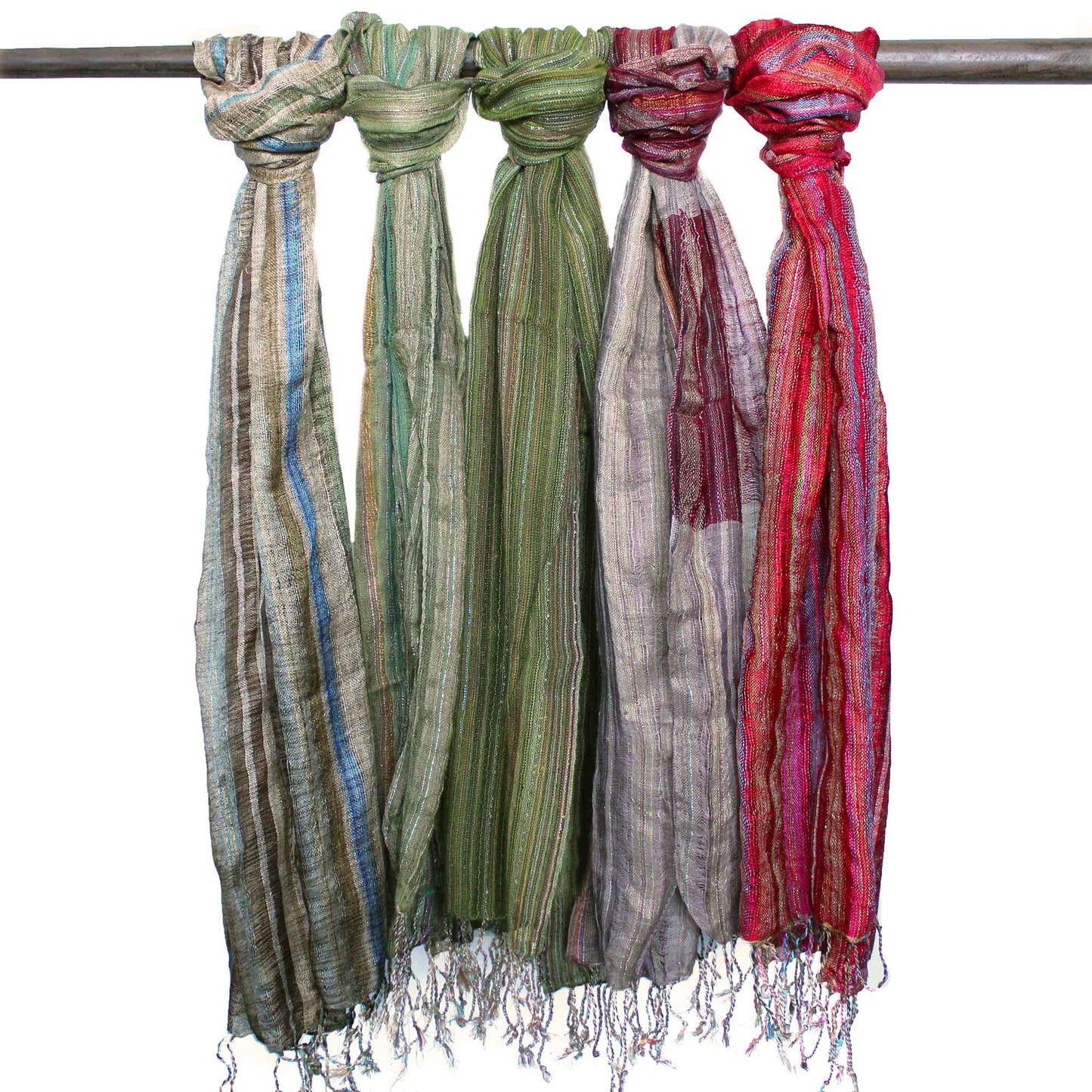 BohoIS-03 - Indian Boho Scarves - 56x183cm - Random Greens