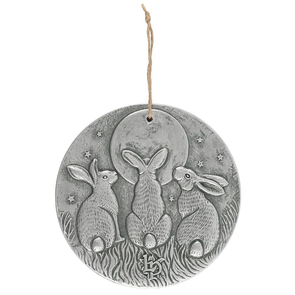 Silver Terracotta Moon Shadows Plaque by Lisa Parker