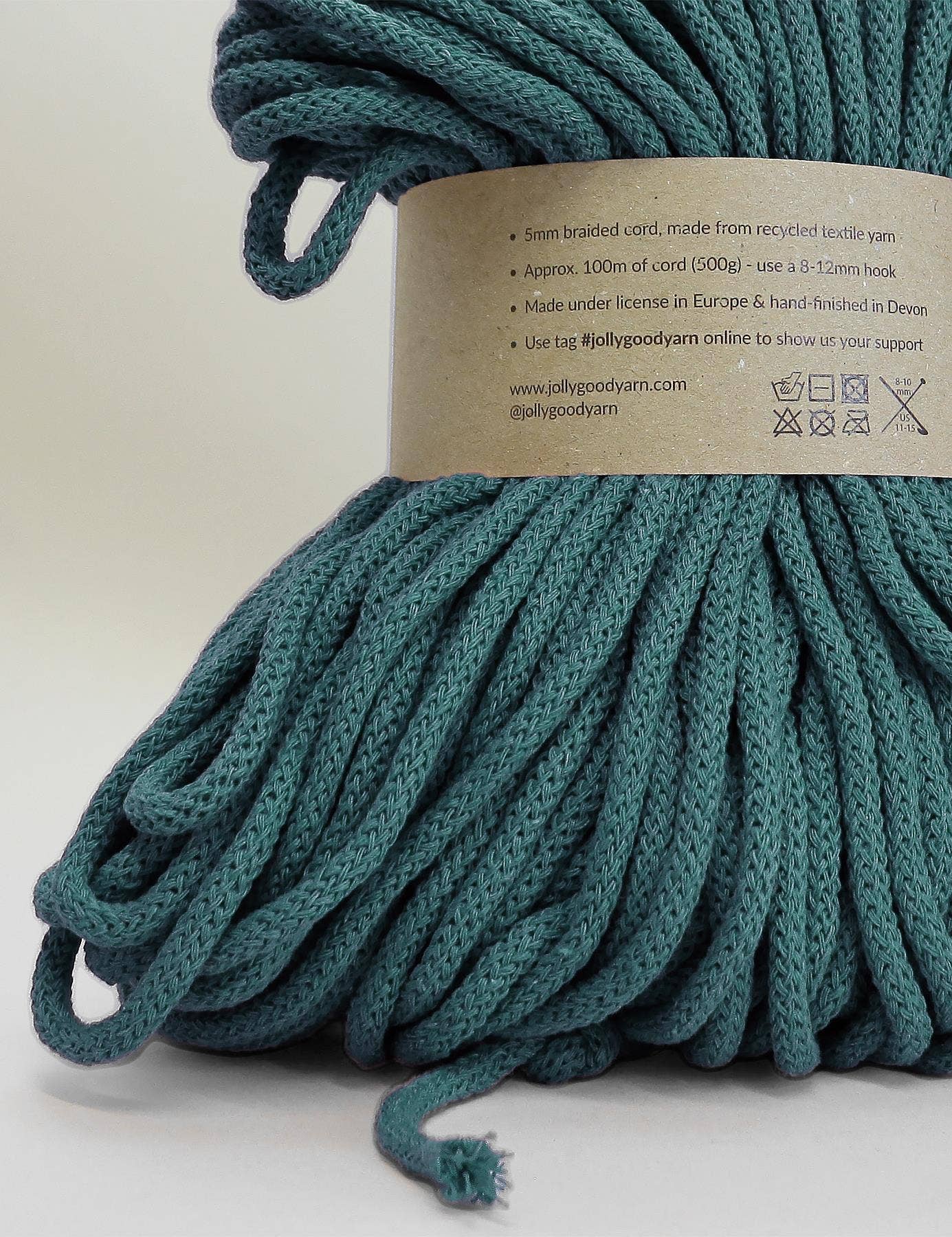 5mm Exeter Blue recycled cotton macrame cord (100m)