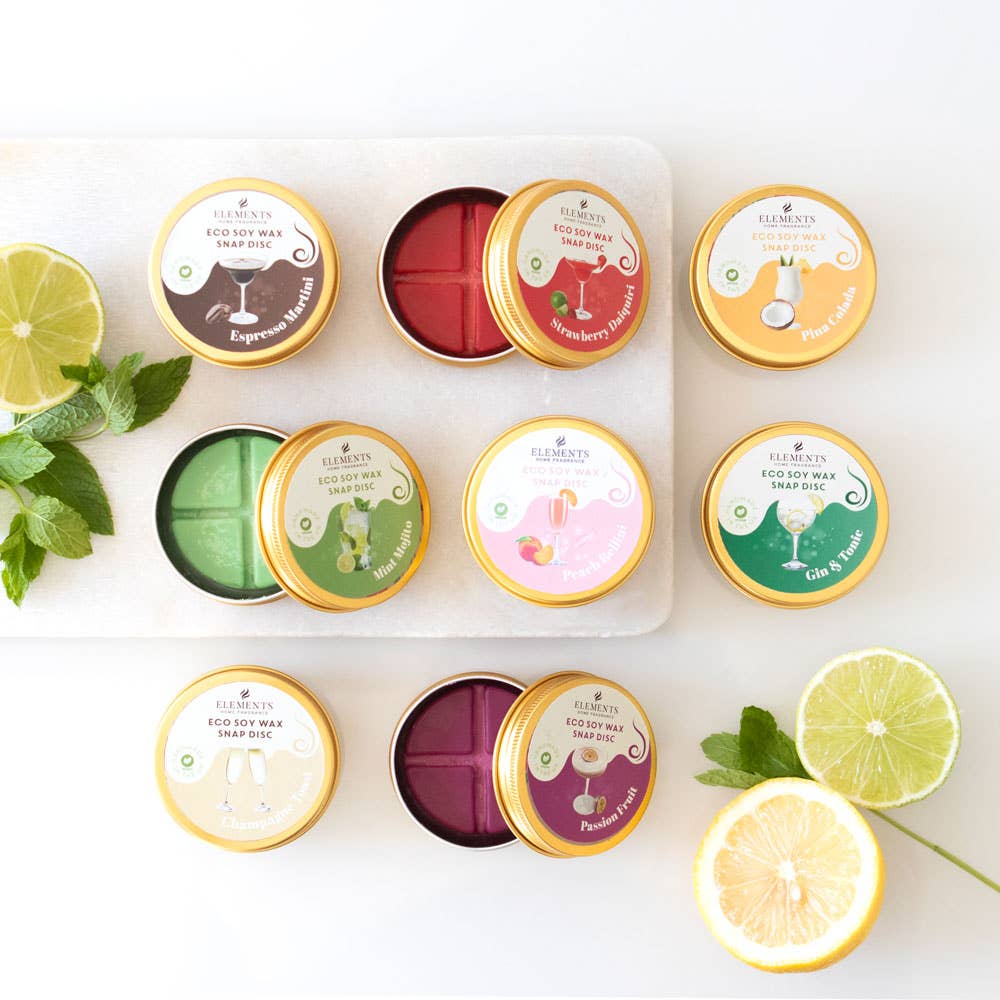 Cocktail Soy Wax Melt Snap Discs 8 Fragrances