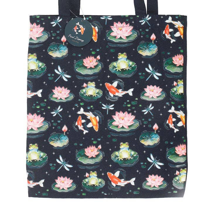 Lily Pad Pond Print Polycotton Tote Bag