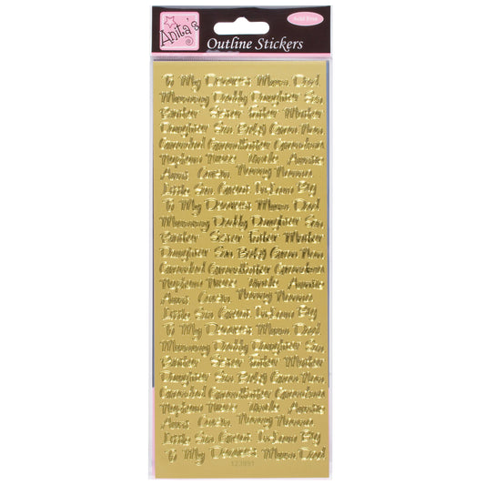 Anitas Outline Stickers, Relative Messages, Gold