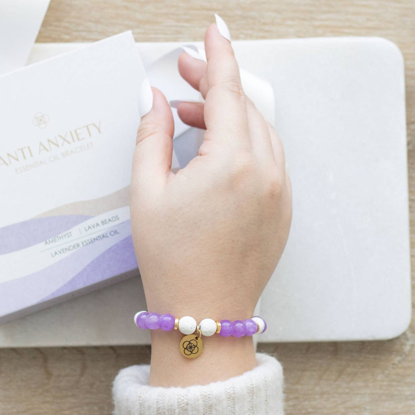 Anti-Anxiety Amethyst Crystal Essential Oil Bracelet