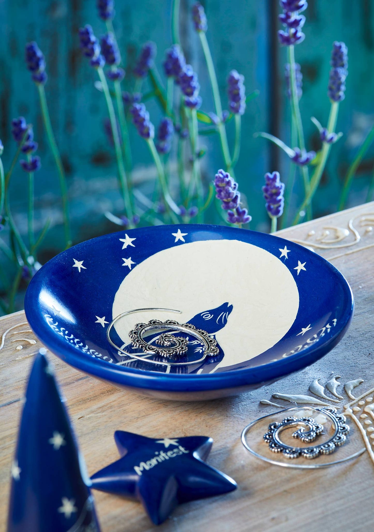 Hare Moon Trinket Dish - Blue