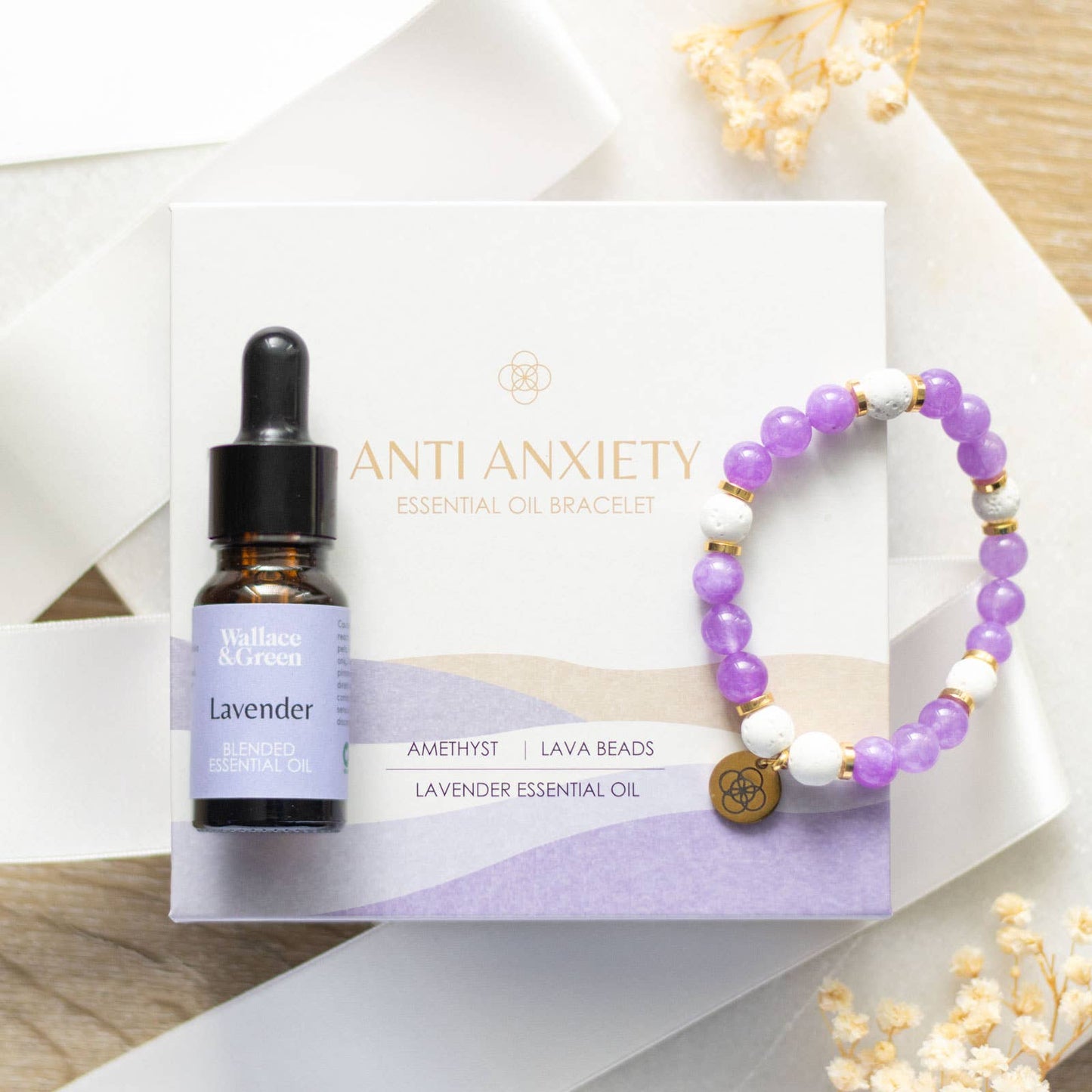 Anti-Anxiety Amethyst Crystal Essential Oil Bracelet