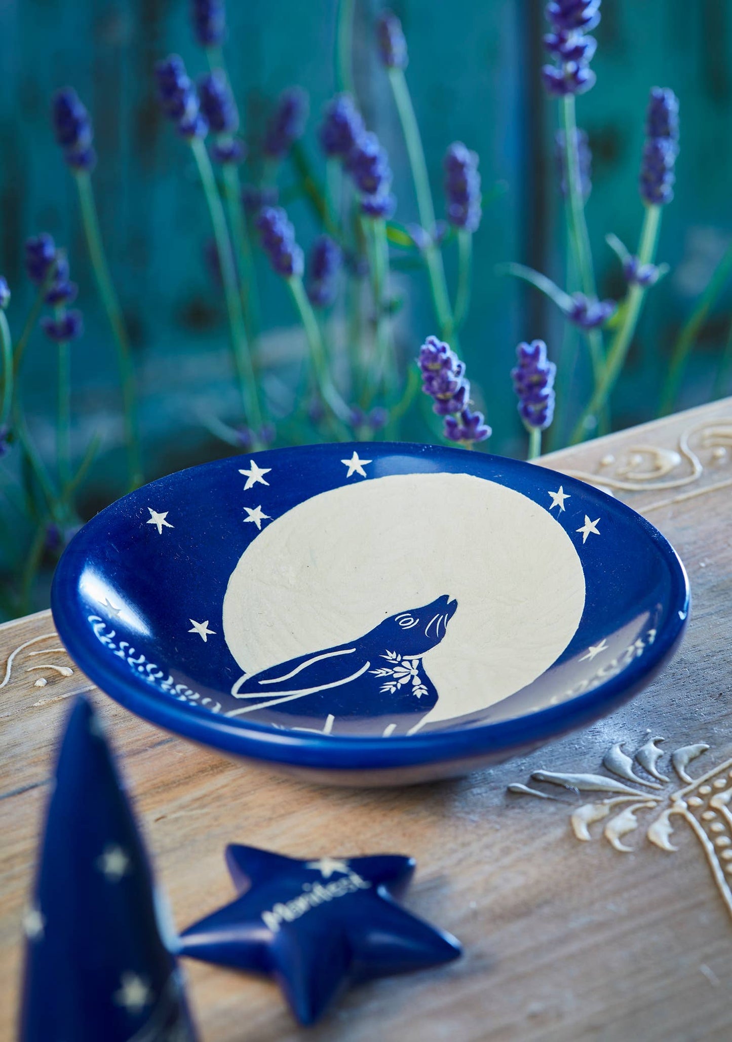 Hare Moon Trinket Dish - Blue