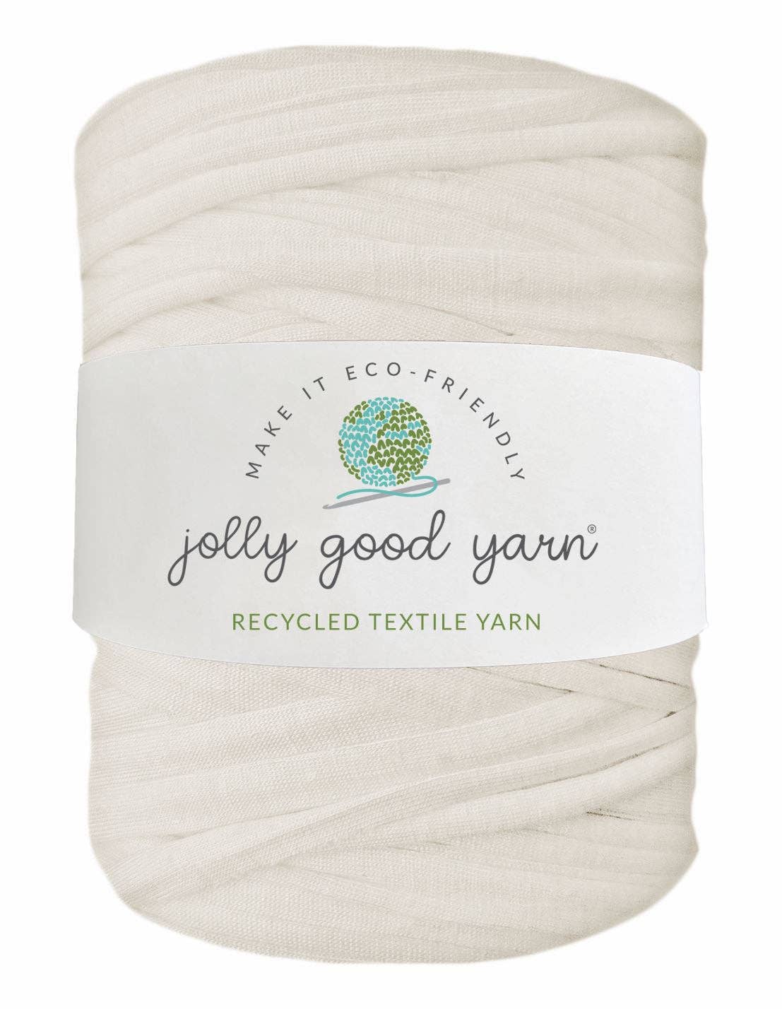 Very pale cream t-shirt yarn by Jolly Good Yarn (100-120m)