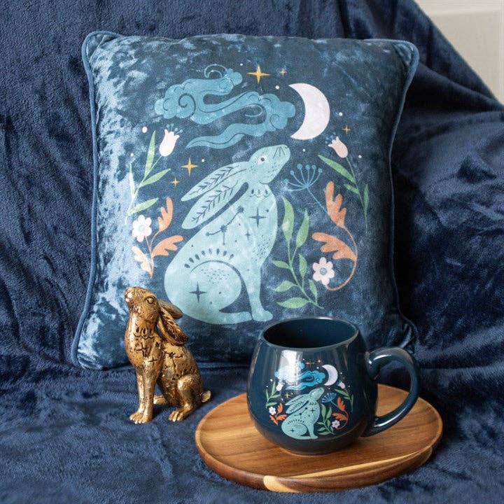 35cm Square Mystical Midnight Hare Cushion