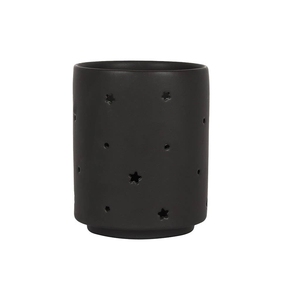 Small Black Mystical Moon Cut Out Tealight Candle Holder