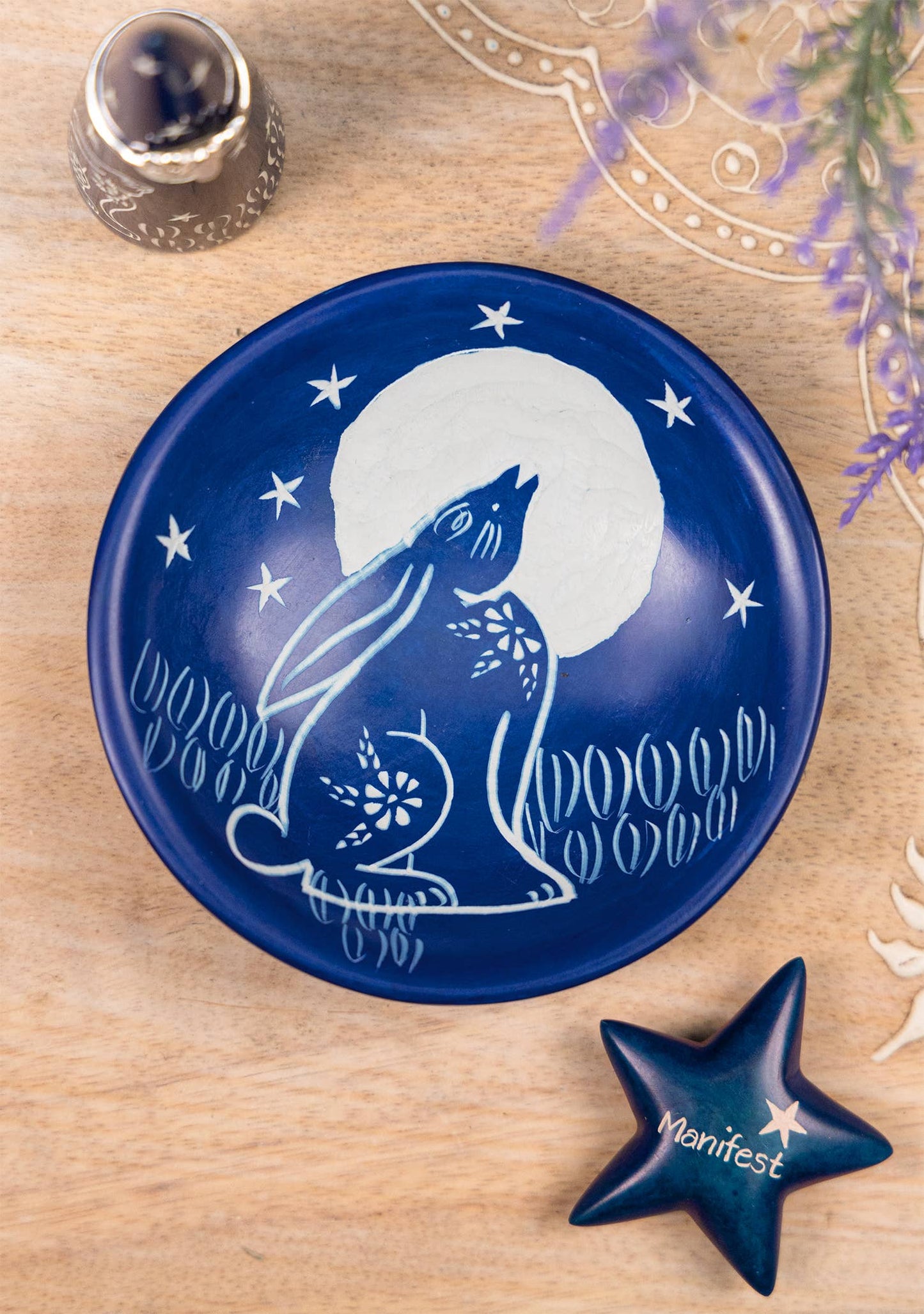 Hare Moon Trinket Dish - Blue