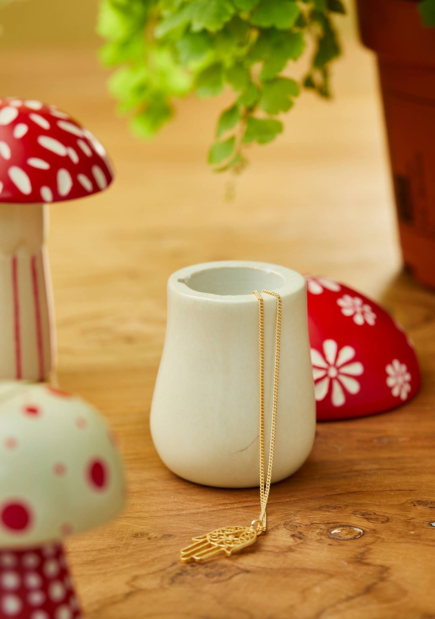 Woodland Mushroom Trinket Pot - Red Cream..