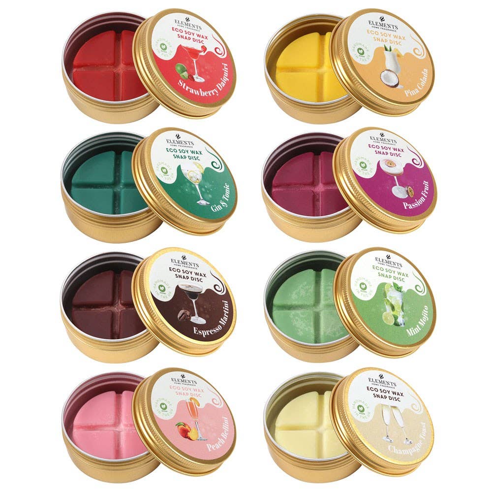 Cocktail Soy Wax Melt Snap Discs 8 Fragrances