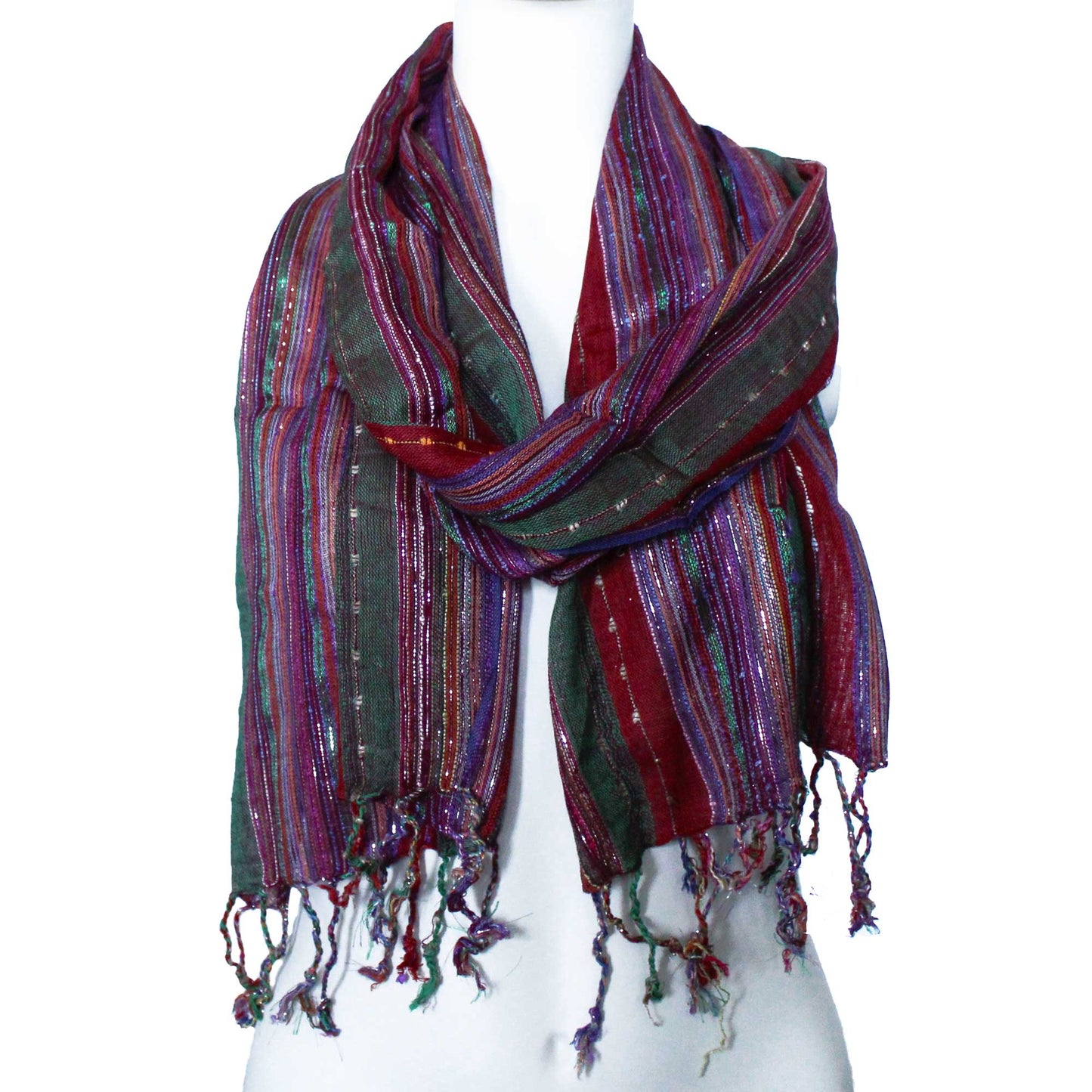 BohoIS-03 - Indian Boho Scarves - 56x183cm - Random Greens