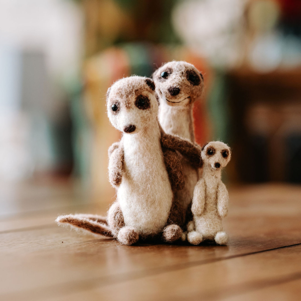 Meerkat Family Needle Felting Craft Kit