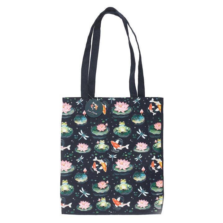 Lily Pad Pond Print Polycotton Tote Bag