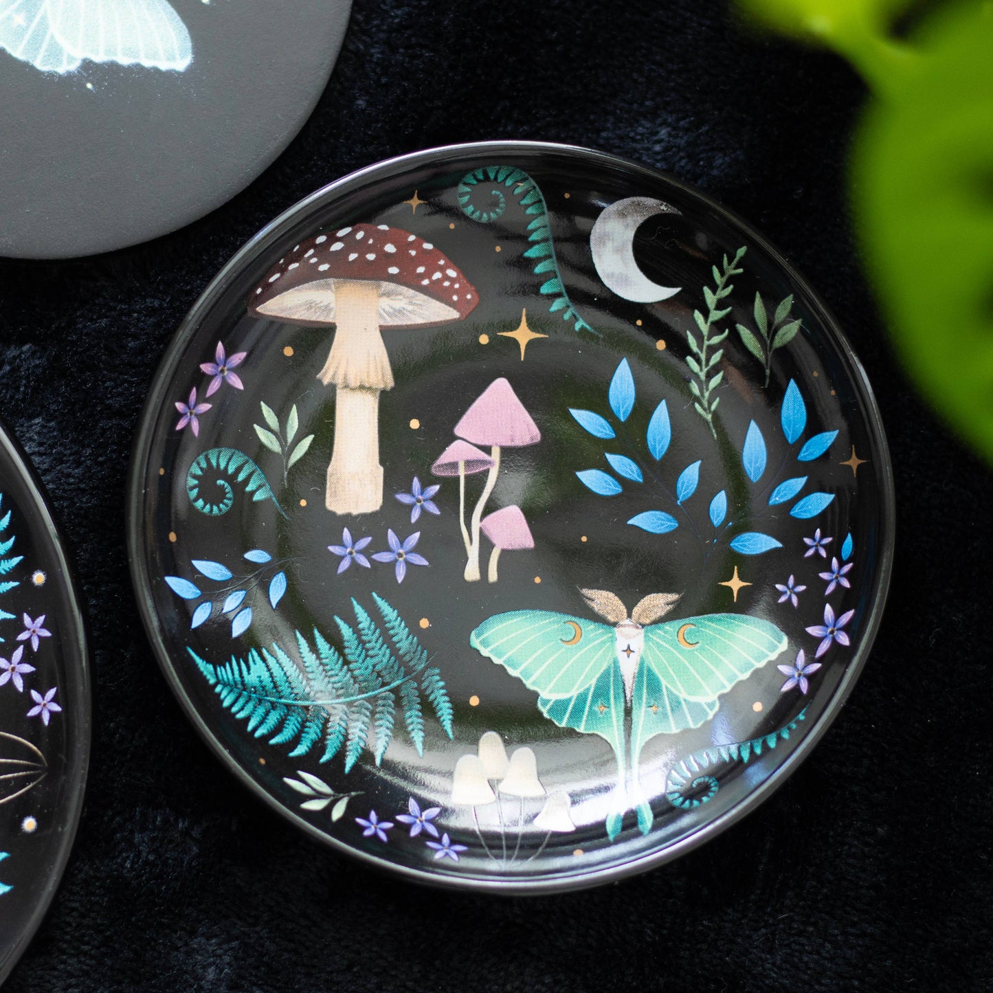 Round Dark Forest Print Trinket Dish