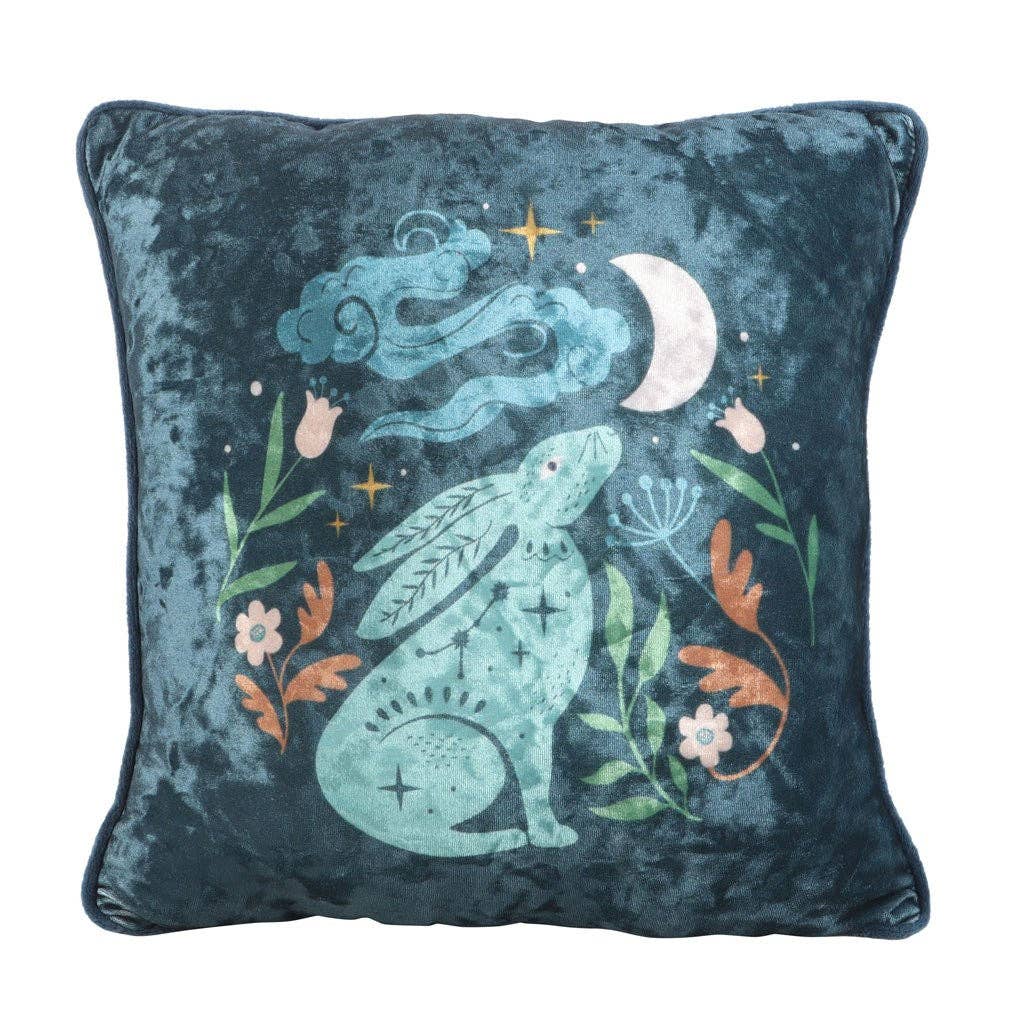 35cm Square Mystical Midnight Hare Cushion